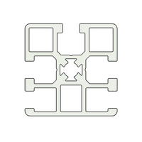 10-4545FP1-0 MODULAR SOLUTIONS EXTRUDED ENCLOSURE PROFILE 45MM X 45MM, SINGLE SMOOTH SIDE